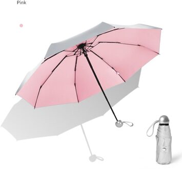 8 Ribben Pocket Mini Paraplu Anti Uv Paraguas Parasol Regen Winddicht Licht Opvouwbare Draagbare Paraplu Voor Vrouwen Mannen Kinderen Umbrella 1 roze