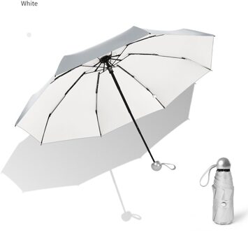 8 Ribben Pocket Mini Paraplu Anti Uv Paraguas Parasol Regen Winddicht Licht Opvouwbare Draagbare Paraplu Voor Vrouwen Mannen Kinderen Umbrella 1 wit