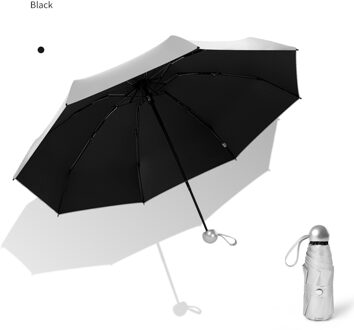 8 Ribben Pocket Mini Paraplu Anti Uv Paraguas Parasol Regen Winddicht Licht Opvouwbare Draagbare Paraplu Voor Vrouwen Mannen Kinderen Umbrella 1 zwart