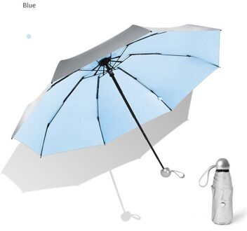 8 Ribben Pocket Mini Paraplu Anti Uv Paraguas Solar Paraplu Regen Winddicht Lamp Vouwen Draagbare Paraplu Voor Vrouwen En mannen Blauw