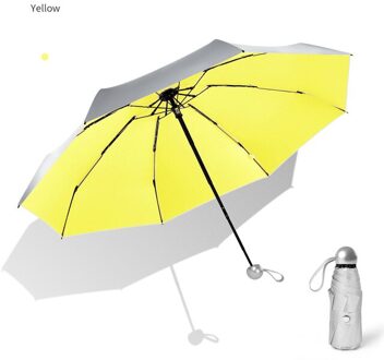 8 Ribben Pocket Mini Paraplu Anti Uv Paraguas Solar Paraplu Regen Winddicht Lamp Vouwen Draagbare Paraplu Voor Vrouwen En mannen geel