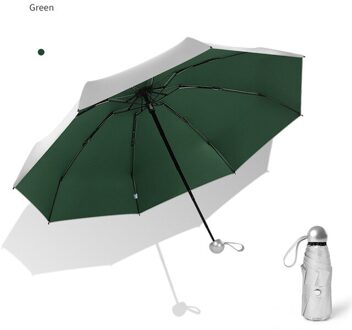 8 Ribben Pocket Mini Paraplu Anti Uv Paraguas Solar Paraplu Regen Winddicht Lamp Vouwen Draagbare Paraplu Voor Vrouwen En mannen groen