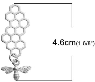 8 Seizoenen Zink Gebaseerde Legering 3D Hangers Honingraat Goud Kleur Bee Gesneden Holle Diy Sieraden Bevindingen 46Mm (1 6/8 ") X 16Mm, 10 Pcs 2