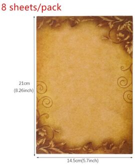 8 Sheets 21X14.5Cm Vintage Kraft Papier Schrijven Brief Briefpapier Romantische Note Craft Papier Schilderen Verpakking Papier