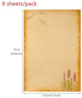 8 Sheets 21X14.5Cm Vintage Kraft Papier Schrijven Brief Briefpapier Romantische Note Craft Papier Schilderen Verpakking Papier