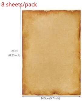 8 Sheets 21X14.5Cm Vintage Kraft Papier Schrijven Brief Briefpapier Romantische Note Craft Papier Schilderen Verpakking Papier
