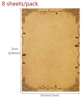 8 Sheets 21X14.5Cm Vintage Kraft Papier Schrijven Brief Briefpapier Romantische Note Craft Papier Schilderen Verpakking Papier