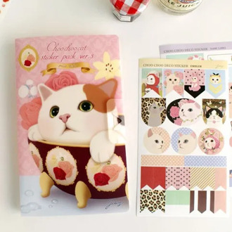8 sheets/lot cute cat paper sticker diy scrapbooking diary sticker kawaii stationery school supplies