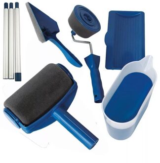 8 Stk/set Multifunctionele Muur Decoratieve Verf Roller Hoek Borstel Handvat Tool Diy Huishoudelijke Eenvoudig Te Bedienen Schilderij Borstels Kit 6stk reeks