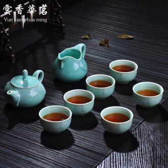 8 stks Kung Fu Thee Set Klassieke Chinese Keramische Thee Kopjes Gaiwan voor drinkware Keramische Thee set Een theepot twee kopjes B029