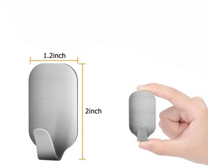 8 Stks/pak Badkamer Geen Spoor Haken Wall Mounted Rvs Kleerhanger & Handdoek & Robe Haak Decoratieve Wide hook