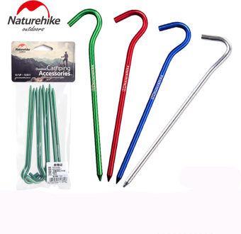 8 stks/partij 16 cm Naturehike Wandelen Aluminium Camping Tentharingen Nagel Outdoor Strand Sliver Camping Haringen Stake Tent Accessoires