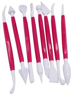 8 Stks/partij 16 Decorating Tool Patronen Fondant Cake Decorating Bloem Suiker Craft Clay Fondant Cake Modelling Gereedschap rood