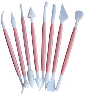 8 Stks/partij 16 Decorating Tool Patronen Fondant Cake Decorating Bloem Suiker Craft Clay Fondant Cake Modelling Gereedschap roze