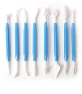 8 stks/partij 16 Patronen Fondant Cake Decorating Bloem Suiker Craft Modelling Gereedschap Klei Gereedschap Bakken Craft Carving Cutter blauw