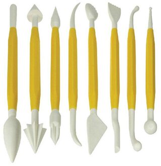 8 stks/partij 16 Patronen Fondant Cake Decorating Bloem Suiker Craft Modelling Gereedschap Klei Gereedschap Bakken Craft Carving Cutter geel