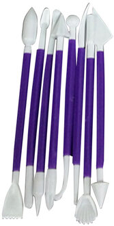 8 stks/partij 16 Patronen Fondant Cake Decorating Bloem Suiker Craft Modelling Gereedschap Klei Gereedschap Bakken Craft Carving Cutter paars