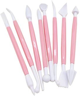 8 stks/partij 16 Patronen Fondant Cake Decorating Bloem Suiker Craft Modelling Gereedschap Klei Gereedschap Bakken Craft Carving Cutter roze