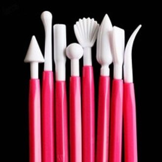 8 stks/partij 16 Patronen Fondant Cake Decorating Bloem Suiker Craft Modelling Gereedschap Klei Gereedschap Bakken Craft Carving Cutter willekeurig kleur