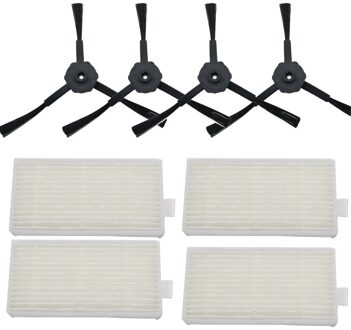 8 Stks/partij 4 Stuks Side Borstel (2 Paar) + 4 Stuks Hepa Filters Bursh Voor Ecovacs CR120 X500 X600 Panda X500 Filter Promaster Robot 2712 licht grijs