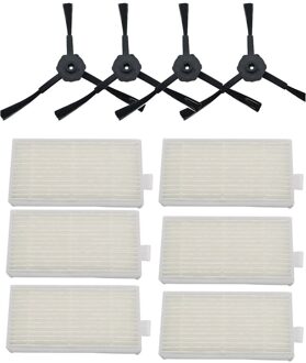 8 Stks/partij 4 Stuks Side Borstel (2 Paar) + 4 Stuks Hepa Filters Bursh Voor Ecovacs CR120 X500 X600 Panda X500 Filter Promaster Robot 2712 pruim