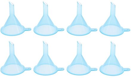 8 Stks/partij Kleine Plastic Voor Parfum Diffuser Fles Mini Vloeibare Olie Trechters Lab Gereedschap Blauw