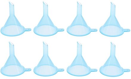 8 Stks/partij Kleine Plastic Voor Parfum Diffuser Fles Mini Vloeibare Olie Trechters Lab Gereedschap Blauw