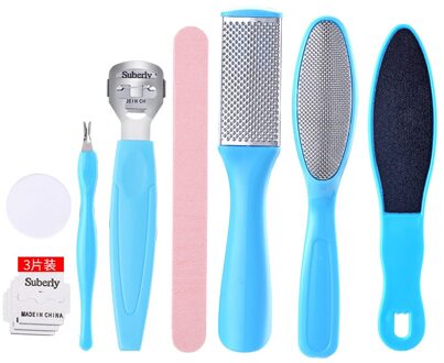 8 stks Rvs Voet Raspen Set Harde Dode Huid Eelt Remover Kit Voeten Bestanden Pedicure Rasp Gereedschap