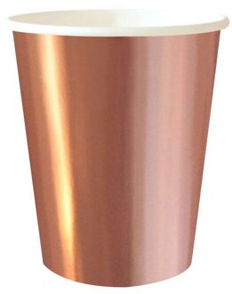 8 stks/set 270ml Double-layer Papier Cup Rose Gold Wegwerp Servies Papier Cup voor Christmas Party Verjaardag Servies levert 270ml A