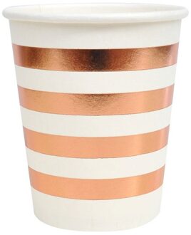 8 stks/set 270ml Double-layer Papier Cup Rose Gold Wegwerp Servies Papier Cup voor Christmas Party Verjaardag Servies levert 270ml B