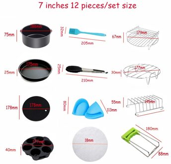 8 Stks/set 7 Inch / 8 Inch Lucht Friteuse Accessoires Voor Gowise Phillips Cozyna En Secura Fit Alle Airfryer 3.7 4.2 5.3 5.8QT 7duim 12sets