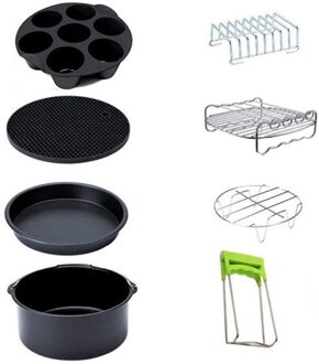 8 Stks/set 8-Inch Lucht Friteuse Accessoires Bakken Kooi Huishoudelijke Universele Bakken Blauw Grill Bakken Pin Cake mold