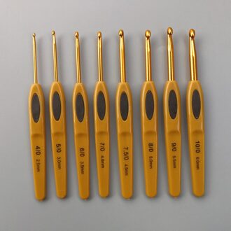 8 Stks/set Ambachten Haak Breien Garen Single-Haken Siliconen Haak Ergonomische Zachte Aluminium