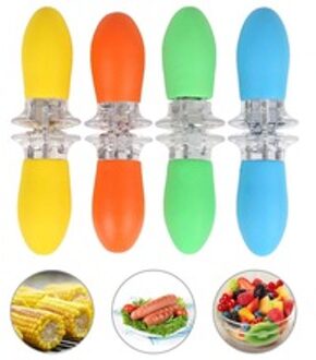 8 stks/set Corn Vorken Rvs Veilig Corn Houder Spiesjes BBQ Grill Gaffel Picknick Camping Barbecue Vorken
