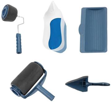 8 stks/set DIY Verf Roller Gereedschap Set Multifunctionele Huishoudelijke Gebruik Muur Decoratieve Handvat Stroomden Edger Tool Schilderij Borstels licht grijs