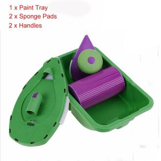 8 stks/set DIY Verf Roller Gereedschap Set Multifunctionele Huishoudelijke Gebruik Muur Decoratieve Handvat Stroomden Edger Tool Schilderij Borstels lucht blauw