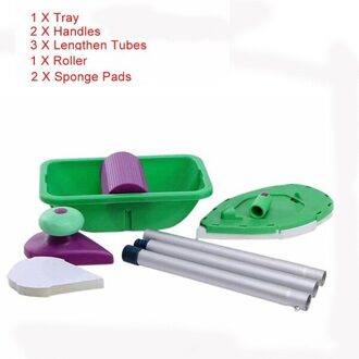 8 stks/set DIY Verf Roller Gereedschap Set Multifunctionele Huishoudelijke Gebruik Muur Decoratieve Handvat Stroomden Edger Tool Schilderij Borstels pruim