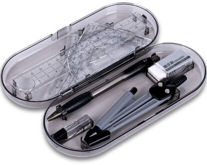 8 Stks/set Draagbare Precisie Geometry Gradenboog Tekening Kompas Liniaal Potlood Essentials Math Studie Tool Kit