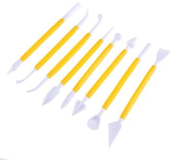 8 stks/set Embossing Dubbele Heads Plastic Aardewerk Sculptuur Klei Gereedschap Fondant Cake Chocolade Sugarcraft Carving Gereedschap Levert