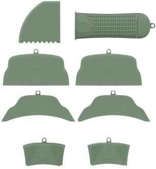 8 Stks/set Keuken Accessoires Siliconen Pot Pan Steelpan Handvat Deksel Warmte-isolatie Grip Mouw Kitchen Tools & Gadgets groen