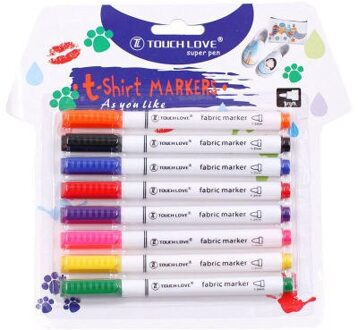 8 Stks/set Kleding Textiel Marker Stof Verf Pen Diy Ambachten T-shirt Pigment Schilderen School Thuis Graffiti Pen Briefpapier Tool