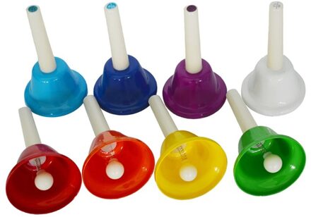 8 Stks/set Kleurrijke Metalen Ritme 8 Note Hand Bell Set Muziekinstrument Percussie Onderwijs Voor Kind Kids