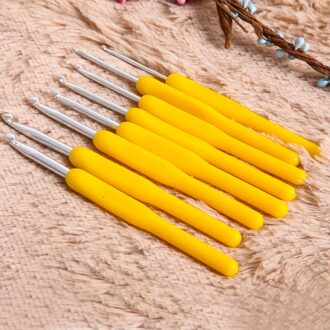 8 Stks/set Kleurrijke Zachte Plastic Handvat Alumina Haaknaalden Breinaalden Set 2.5-6Mm Haak Voor Weave Naaien naalden Tool