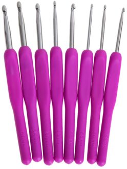 8 Stks/set Kleurrijke Zachte Plastic Handvat Alumina Haaknaalden Breinaalden Set 2.5-6Mm Haak Voor Weave Naaien naalden Tool