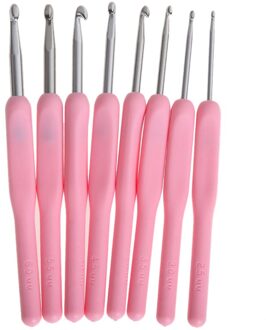 8 Stks/set Kleurrijke Zachte Plastic Handvat Alumina Haaknaalden Breinaalden Set 2.5-6Mm Haak Voor Weave Naaien naalden Tool