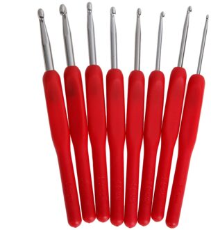 8 Stks/set Kleurrijke Zachte Plastic Handvat Alumina Haaknaalden Breinaalden Set 2.5-6Mm Haak Voor Weave Naaien naalden Tool