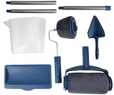 8 stks/set Multifunctionele Huishoudelijke Gebruik Muur Decoratieve Verf Roller Borstel Handvat Tool DIY Eenvoudig te Bedienen Schilderij Borstel Gereedschap 8stk