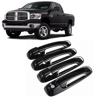 8 Stks/set Plastic 4 Deurklink Covers Voor Dodge Ram 1500 2500 3500 4500 5500 2002 2003 2004 2005 2006 2007 glans zwart