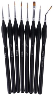 8 Stks/set Professionele Nylon Borstel Fijne Hand Geschilderd Haak Lijn Pen Aquarel Olie Acryl Schilderen Kunst Levert
