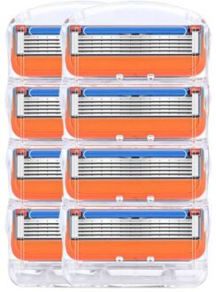 8 Stks/set Scheermesjes Voor Mannen 5 Layer Gezichtsverzorging Scheerapparaat Cassettes Scheren Blades